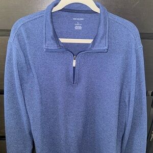 Van Heusen - Men’s Large Blue Quarter (1/4) Zip with Long Sleeves (Classic Fit)